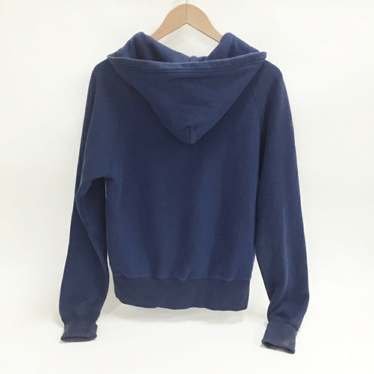 EVISU Denim Panel Zip Hoodie Navy Size 34
