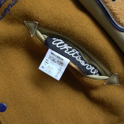 Whitesville Embellished leather-sleeved varsity Size 38