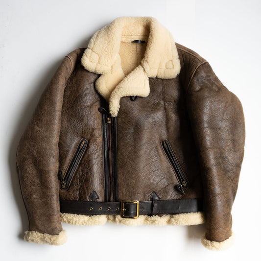 Schott Shearling biker jacket Brown Size 40