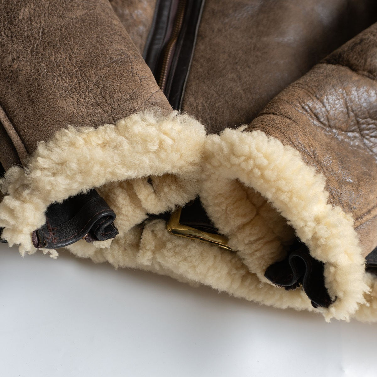 Schott Shearling biker jacket Brown Size 40