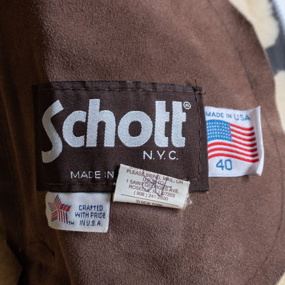 Schott Shearling biker jacket Brown Size 40