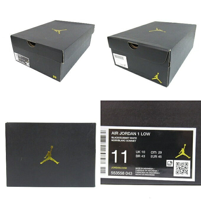 NIKE Air Jordan 1 Low "Orca" Black White Sneakers Size 29cm