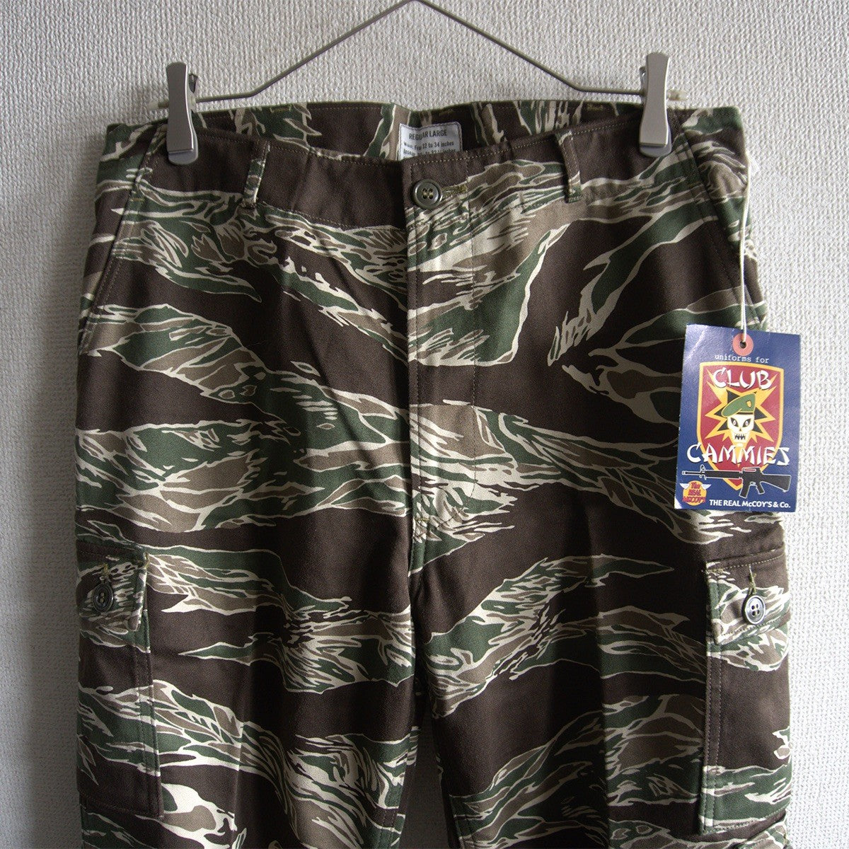 THE REAL McCOY'S Tiger Camo Club Cammies Trousers Size LARGE