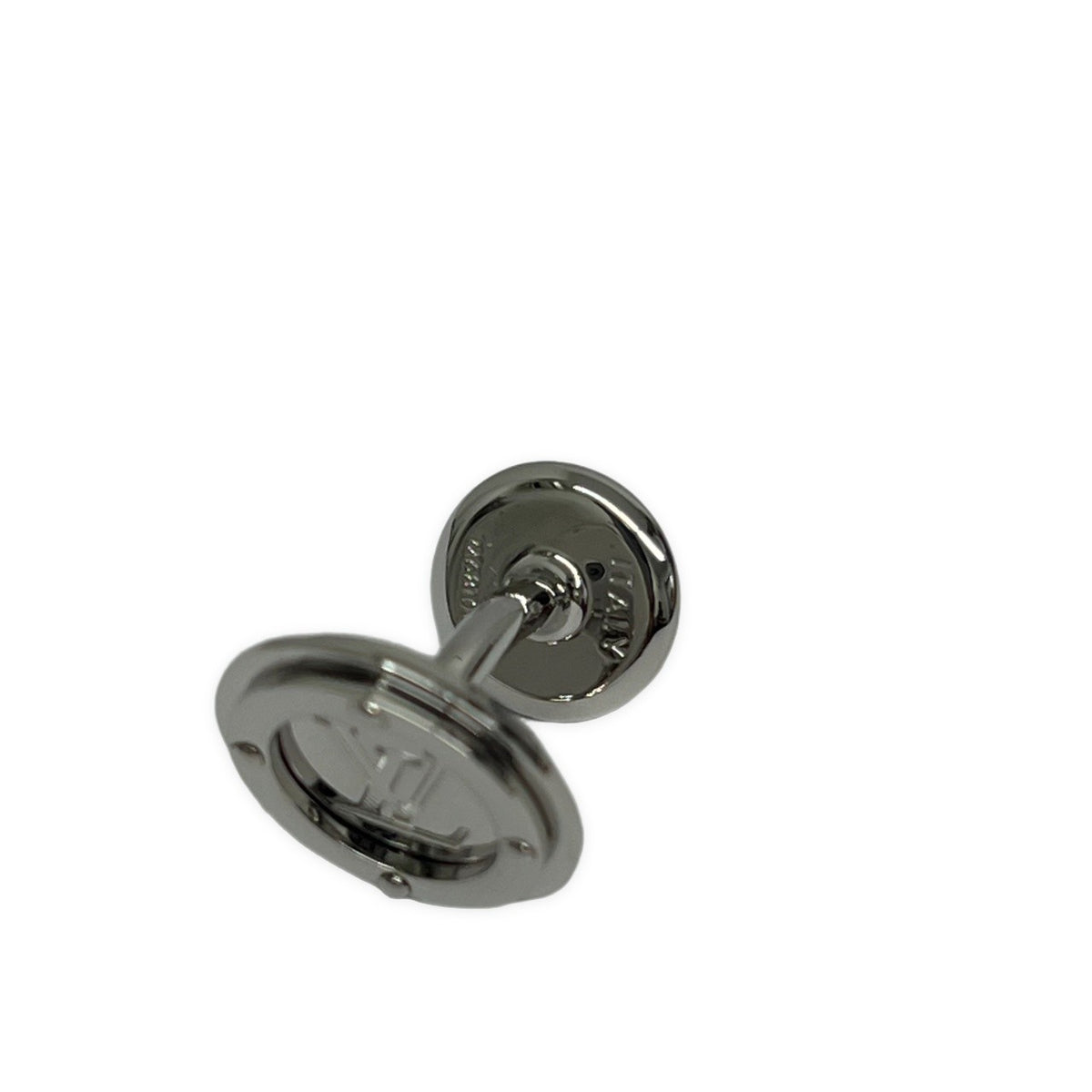 LOUIS VUITTON LV Circle Silver Cufflinks Italy