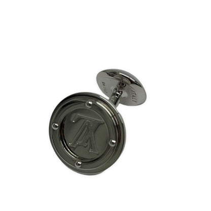 LOUIS VUITTON LV Circle Silver Cufflinks Italy