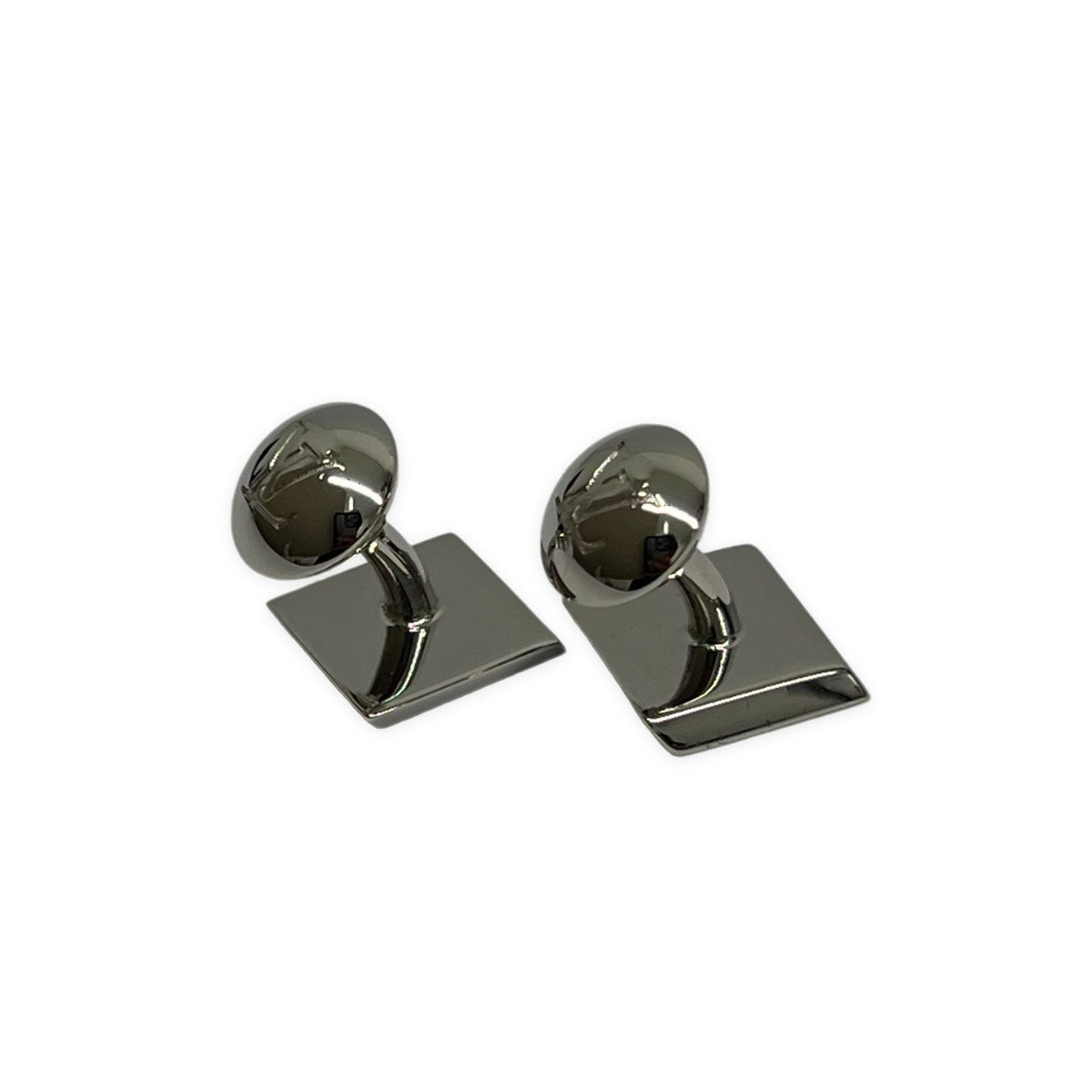 LOUIS VUITTON Damier Silver Cufflinks Made in Italy