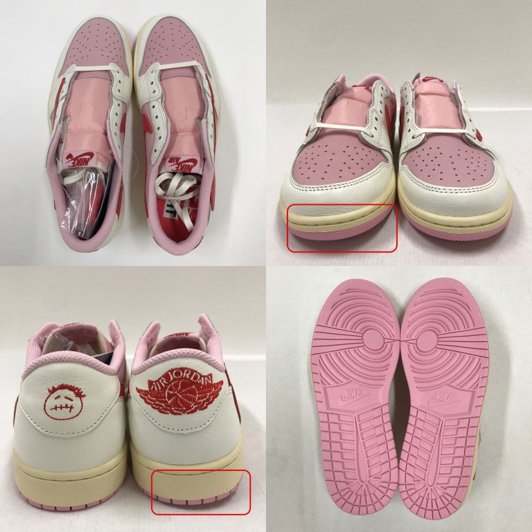 NIKE Travis Scott Air Jordan 1 Low OG Pink Sneakers Size 28