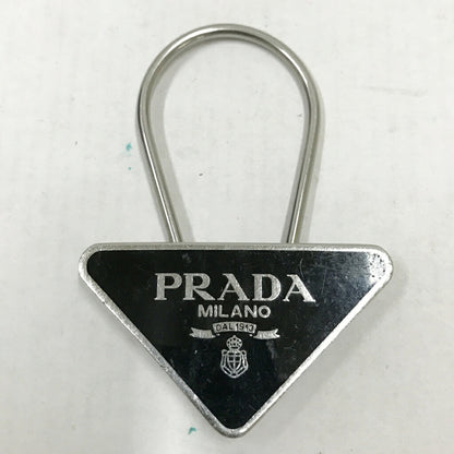 PRADA Enamel Triangle Logo Keychain Multi Size ONE SIZE