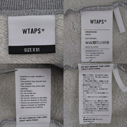 WTAPS 23AW FORTLES Cotton Sweatshirt Gray Size 01