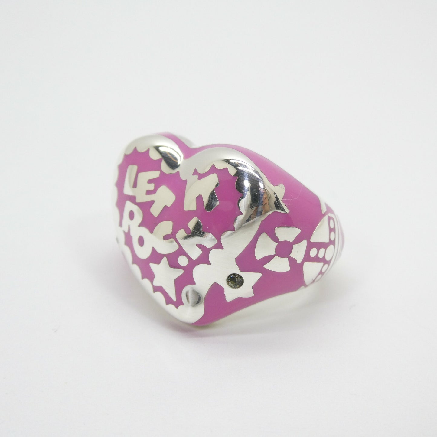 Vivienne Westwood LET IT ROCK Pink Heart Ring Size ONE SIZE