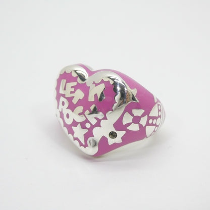 Vivienne Westwood LET IT ROCK Pink Heart Ring Size ONE SIZE