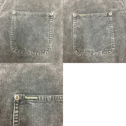 Supreme Washed Corduroy Zip Up Long Shirt Black Size L