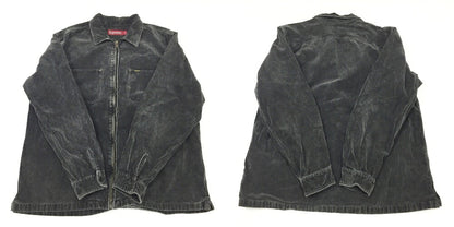 Supreme Washed Corduroy Zip Up Long Shirt Black Size L