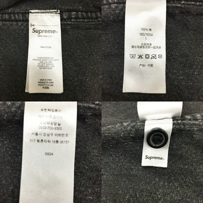 Supreme Washed Corduroy Zip Up Long Shirt Black Size L