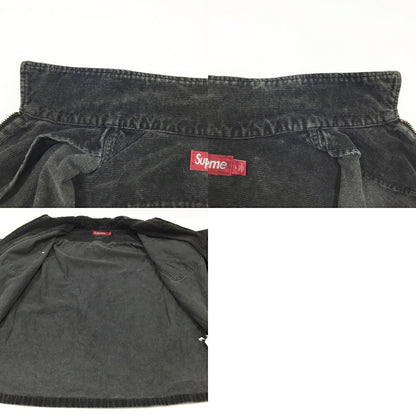 Supreme Washed Corduroy Zip Up Long Shirt Black Size L
