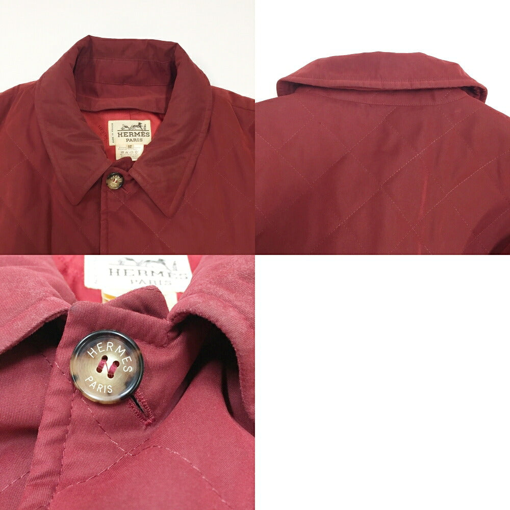 HERMES Bordeaux Quilted Jacket Size 52