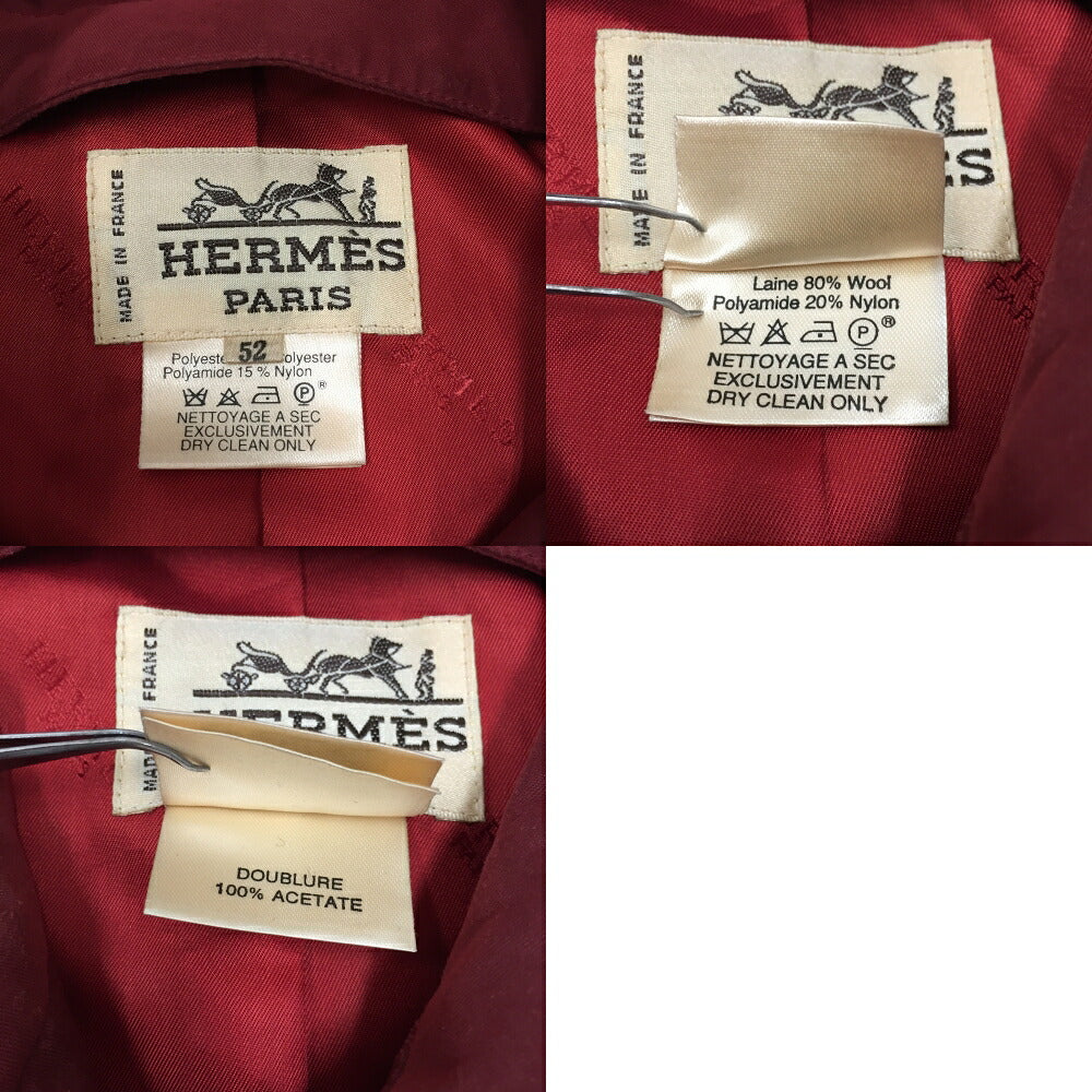 HERMES Bordeaux Quilted Jacket Size 52
