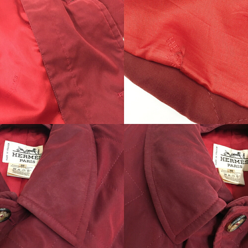 HERMES Bordeaux Quilted Jacket Size 52