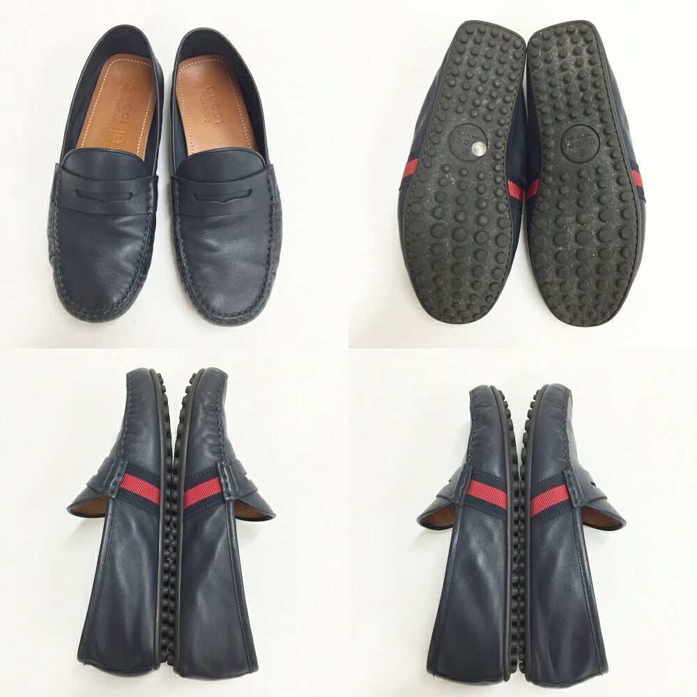 GUCCI Driving Sneakers Navy Blue Size 6.5