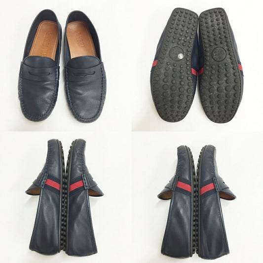 GUCCI Driving Sneakers Navy Blue Size 6.5