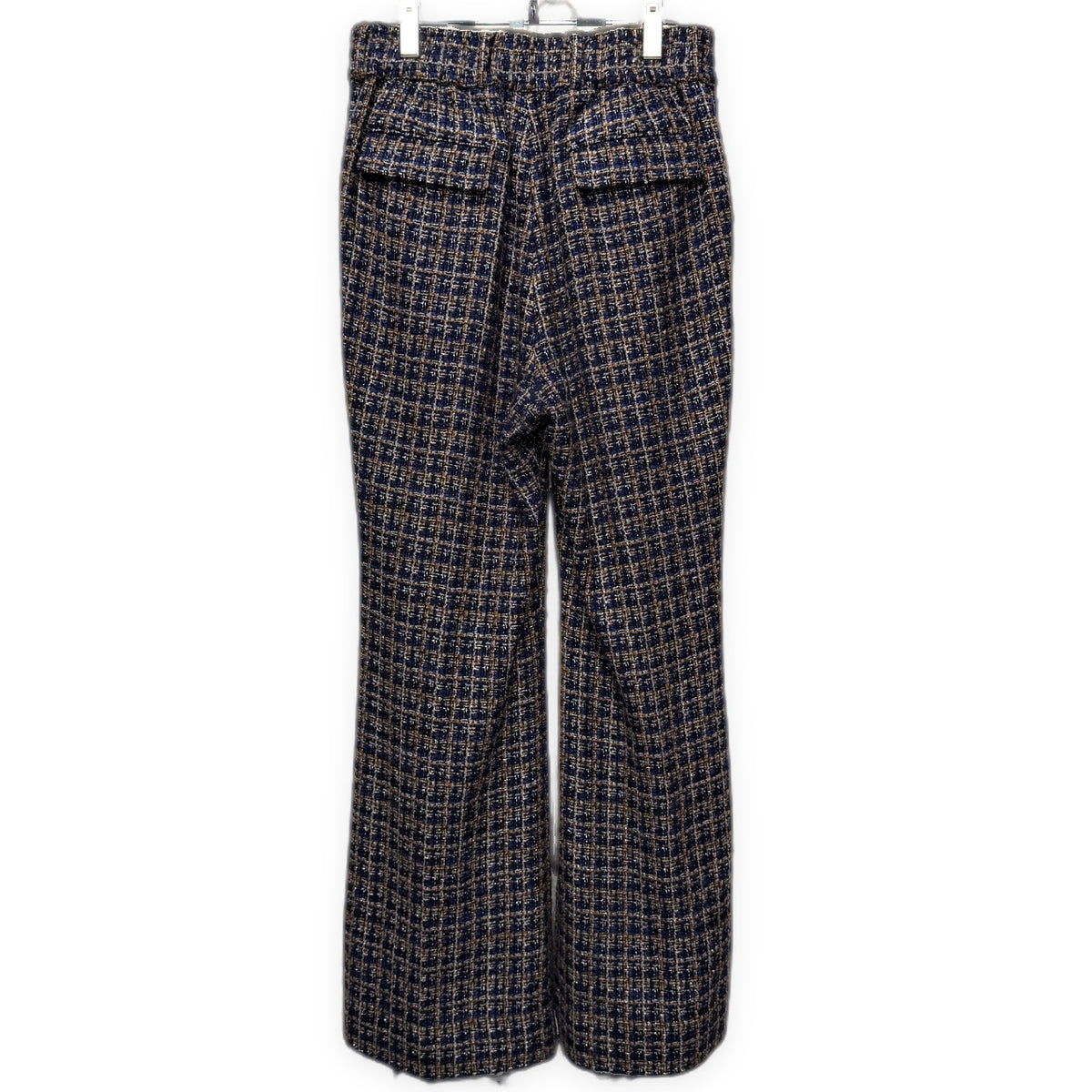 SUBLATIONS Glittery Tweed Flare Easy Trousers Blue Size 2