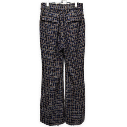 SUBLATIONS Glittery Tweed Flare Easy Trousers Blue Size 2