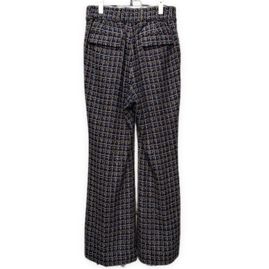 SUBLATIONS Glittery Tweed Flare Easy Trousers Blue Size 2