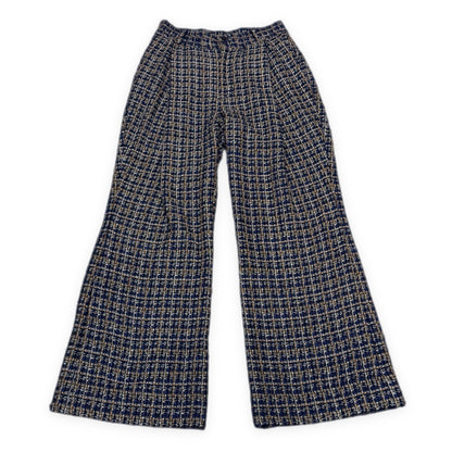 SUBLATIONS Glittery Tweed Flare Easy Trousers Blue Size 2