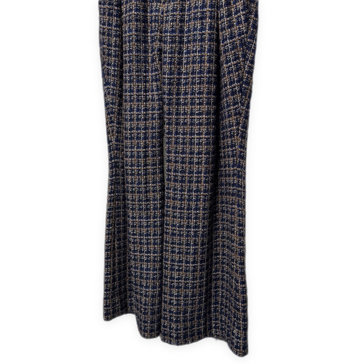 SUBLATIONS Glittery Tweed Flare Easy Trousers Blue Size 2