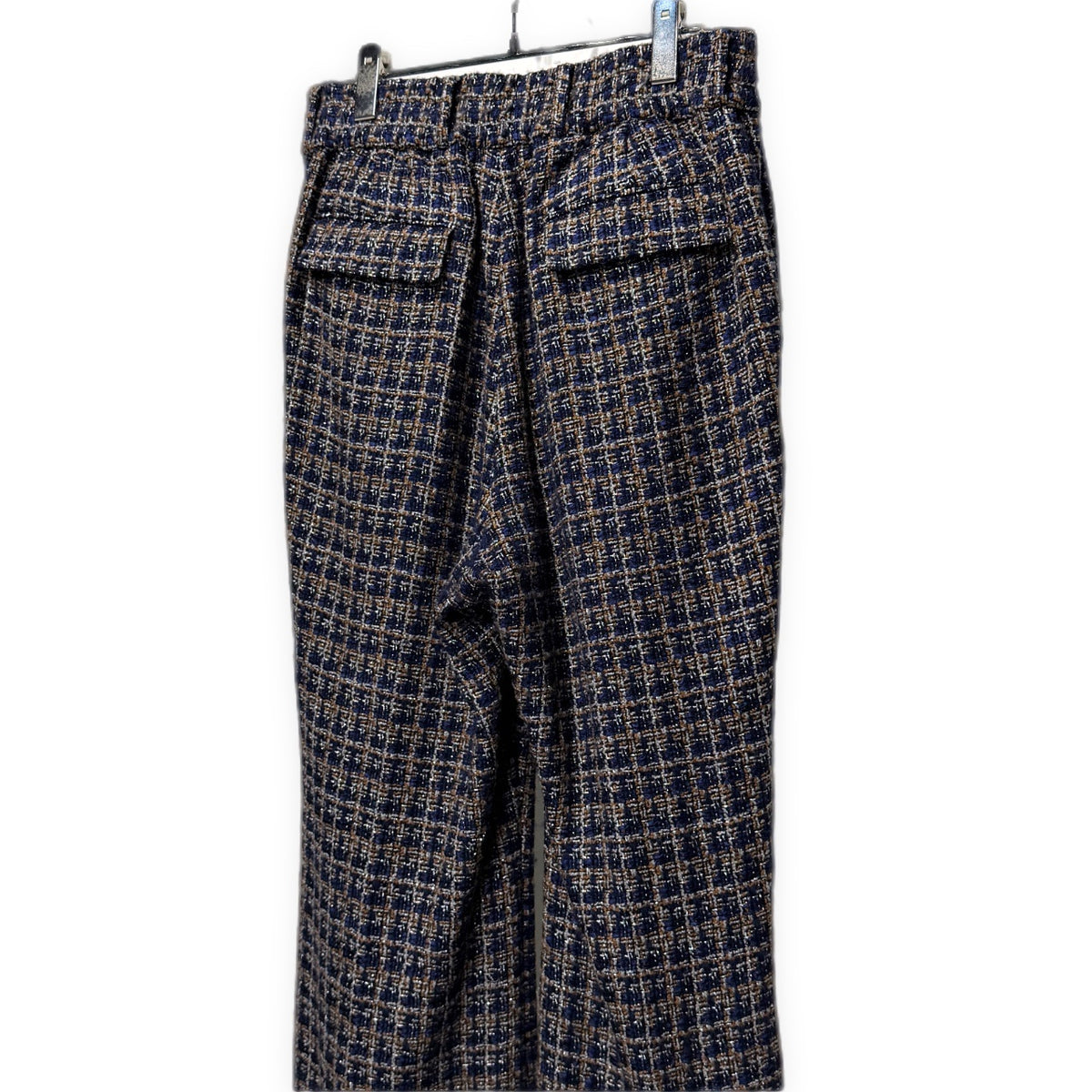 SUBLATIONS Glittery Tweed Flare Easy Trousers Blue Size 2