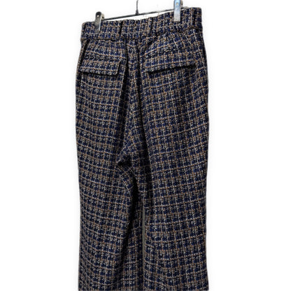 SUBLATIONS Glittery Tweed Flare Easy Trousers Blue Size 2
