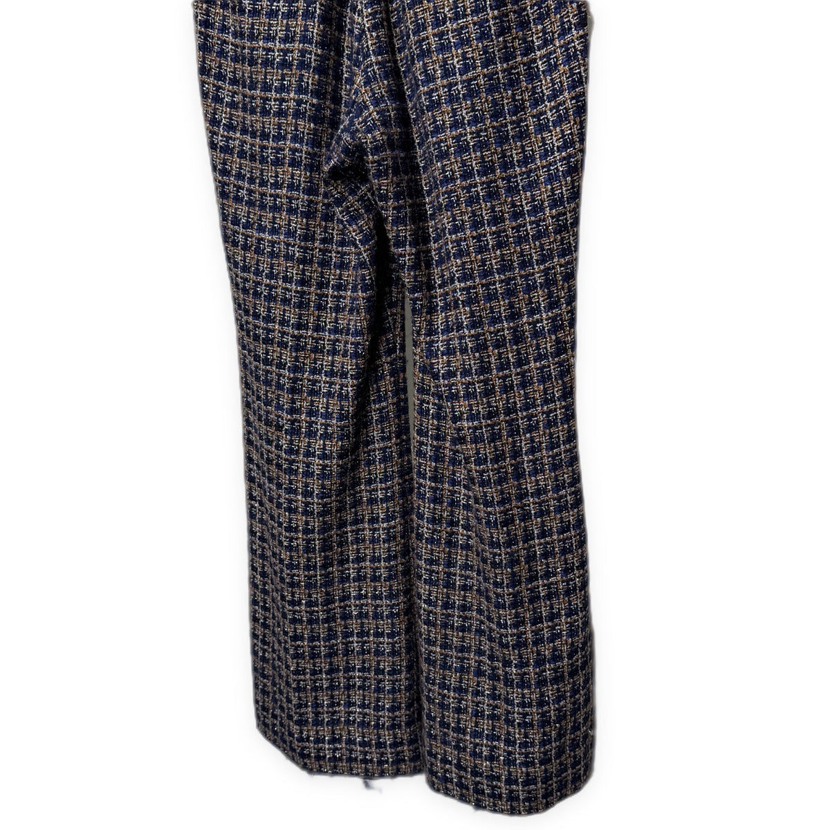 SUBLATIONS Glittery Tweed Flare Easy Trousers Blue Size 2