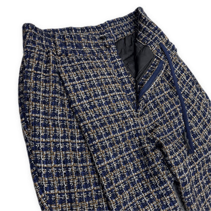 SUBLATIONS Glittery Tweed Flare Easy Trousers Blue Size 2