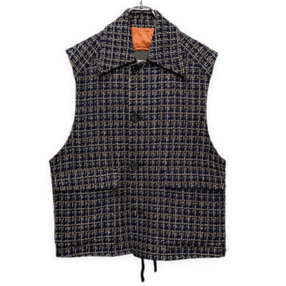 SUBLATIONS GLITTERY TWEED HELI-CREW VEST Blue