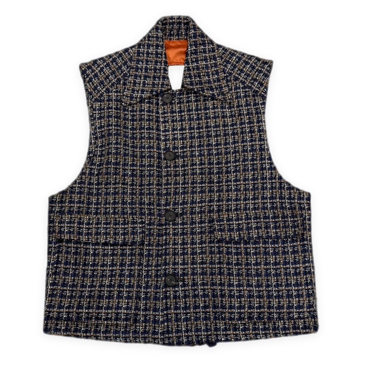 SUBLATIONS GLITTERY TWEED HELI-CREW VEST Blue