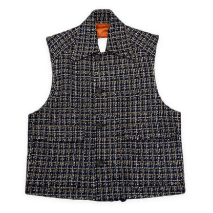 SUBLATIONS GLITTERY TWEED HELI-CREW VEST Blue
