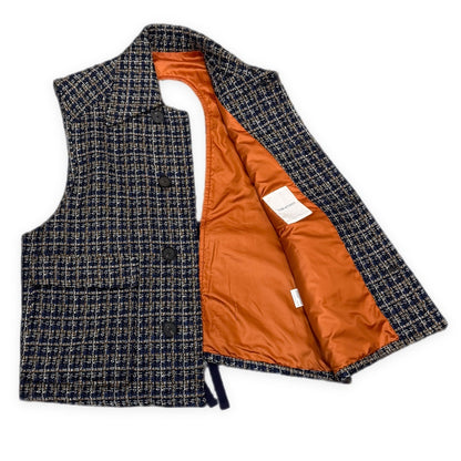 SUBLATIONS GLITTERY TWEED HELI-CREW VEST Blue