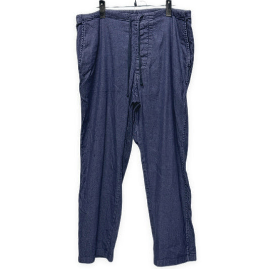 COMOLI 21SS Linen Cotton Drawstring Pants Navy Size 1
