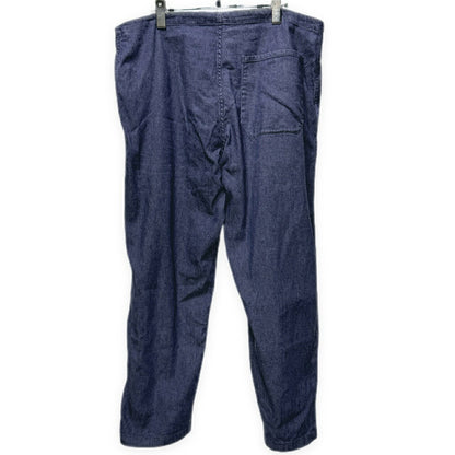 COMOLI 21SS Linen Cotton Drawstring Pants Navy Size 1