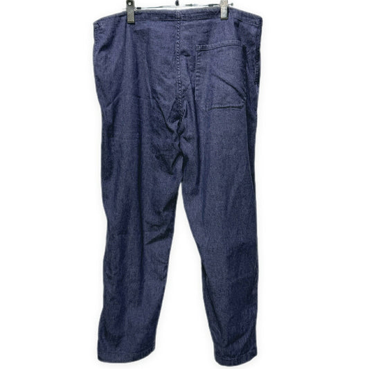 COMOLI 21SS Linen Cotton Drawstring Pants Navy Size 1
