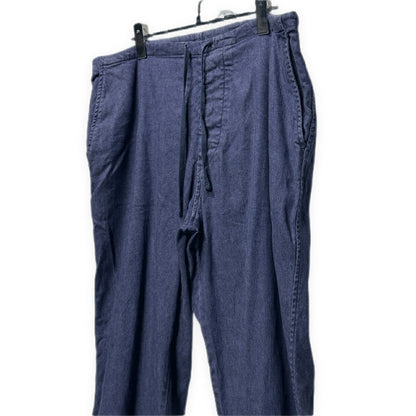 COMOLI 21SS Linen Cotton Drawstring Pants Navy Size 1