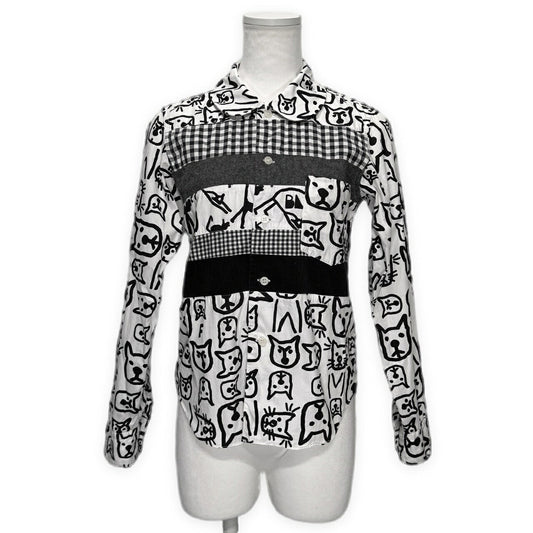 BLACK COMME des GARCONS 13AW Animal Blouse White Size XXS