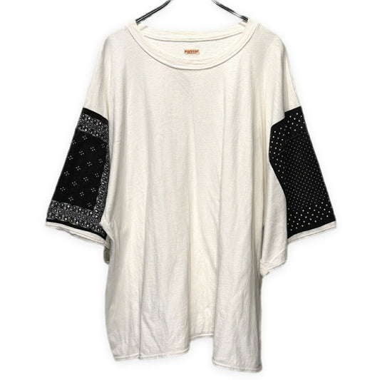 KAPITAL Bandana HUGE-T Cotton T-Shirt White Size 3