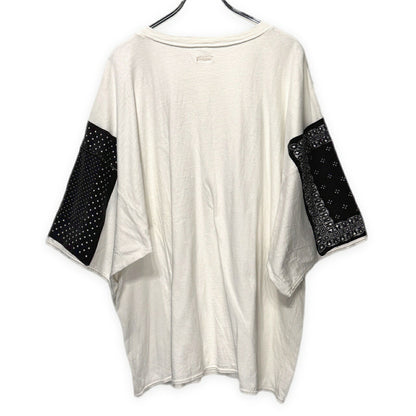 KAPITAL Bandana HUGE-T Cotton T-Shirt White Size 3