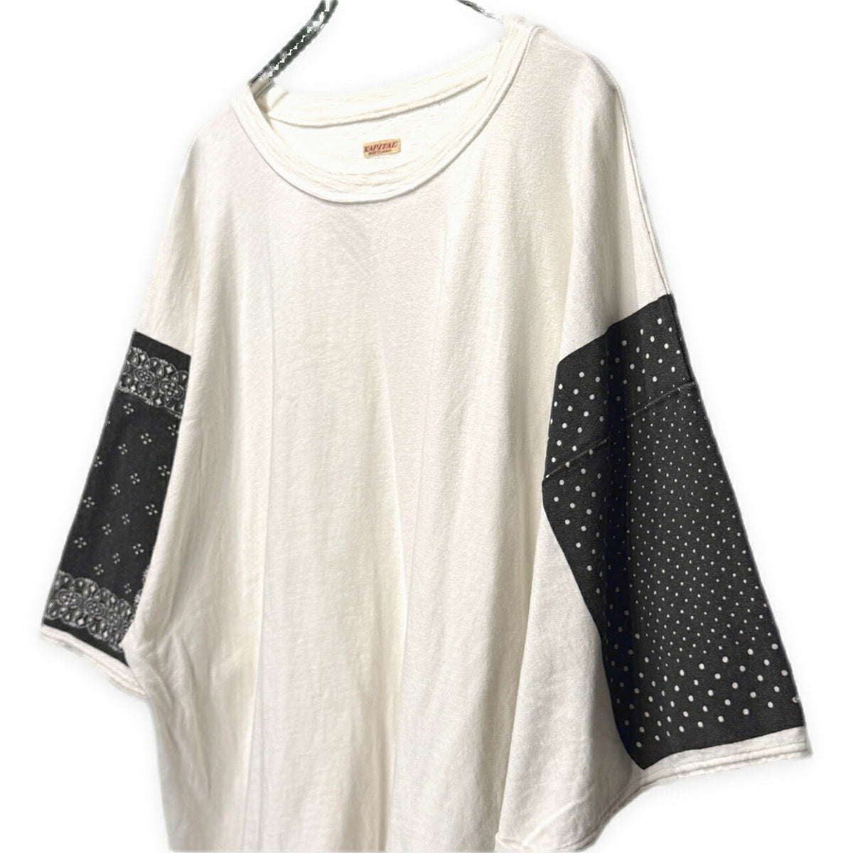 KAPITAL Bandana HUGE-T Cotton T-Shirt White Size 3