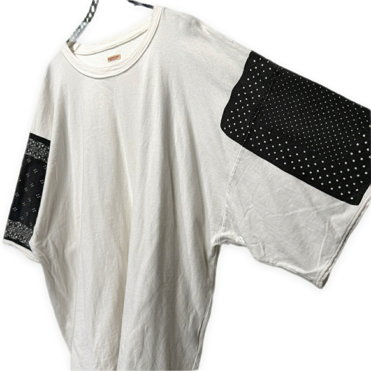 KAPITAL Bandana HUGE-T Cotton T-Shirt White Size 3