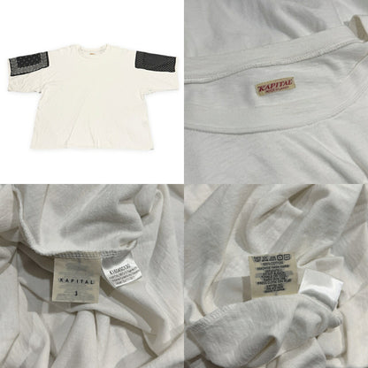 KAPITAL Bandana HUGE-T Cotton T-Shirt White Size 3