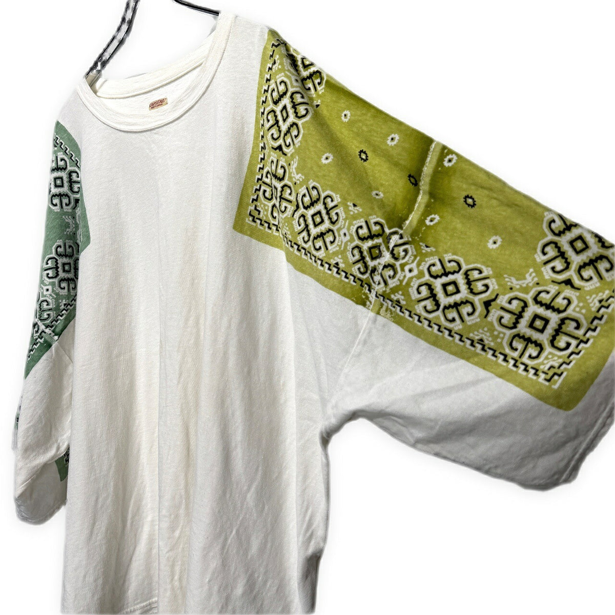 KAPITAL Bandana HUGE-T Cotton T-Shirt White Size 3