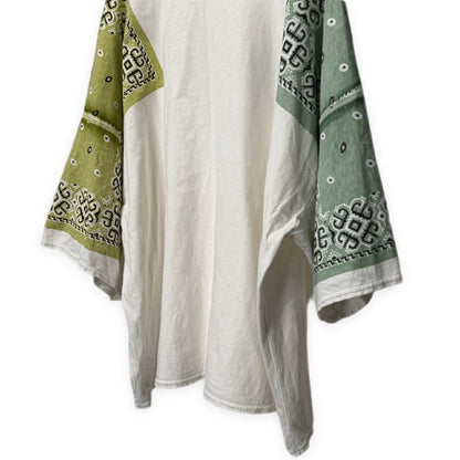 KAPITAL Bandana HUGE-T Cotton T-Shirt White Size 3