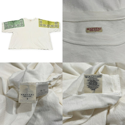 KAPITAL Bandana HUGE-T Cotton T-Shirt White Size 3
